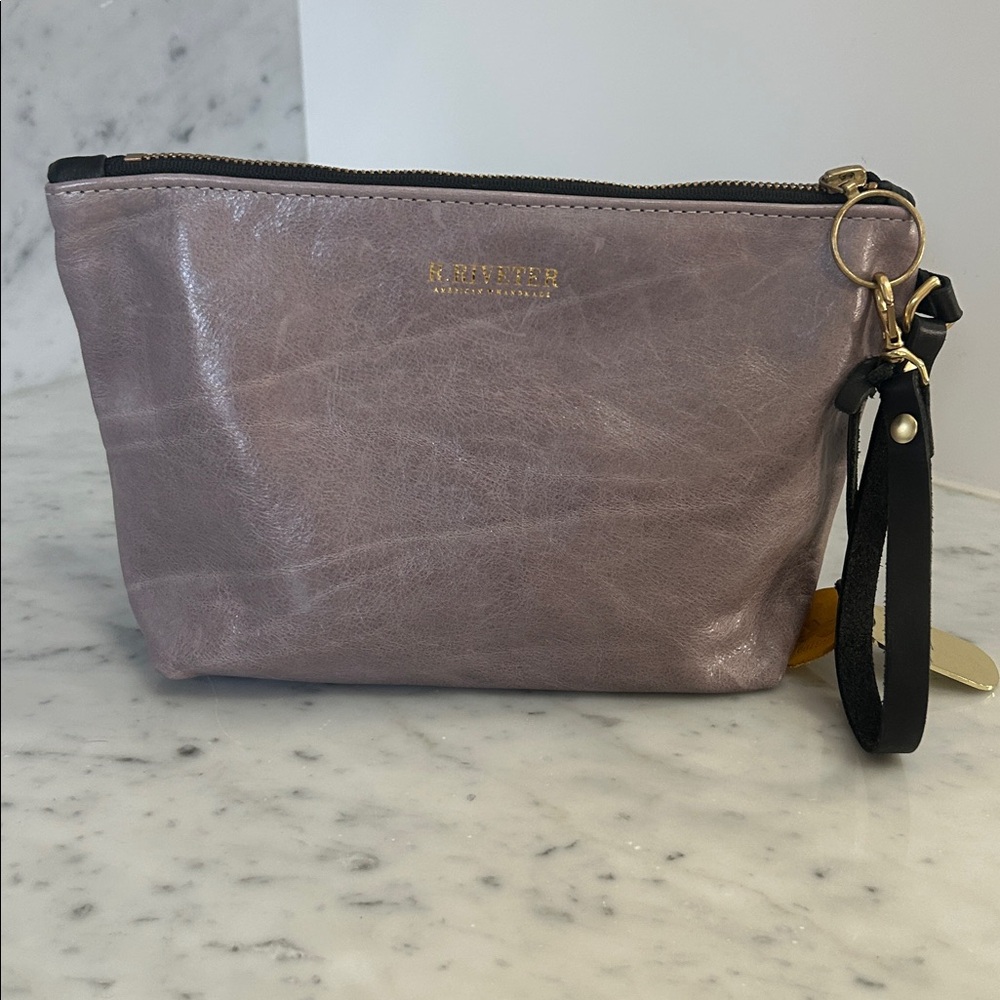 R Riveter Mauve Purple Leather Wristlet
